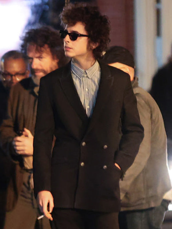 Timothee Chalamet A Complete Unknown Black Wool Peacoat