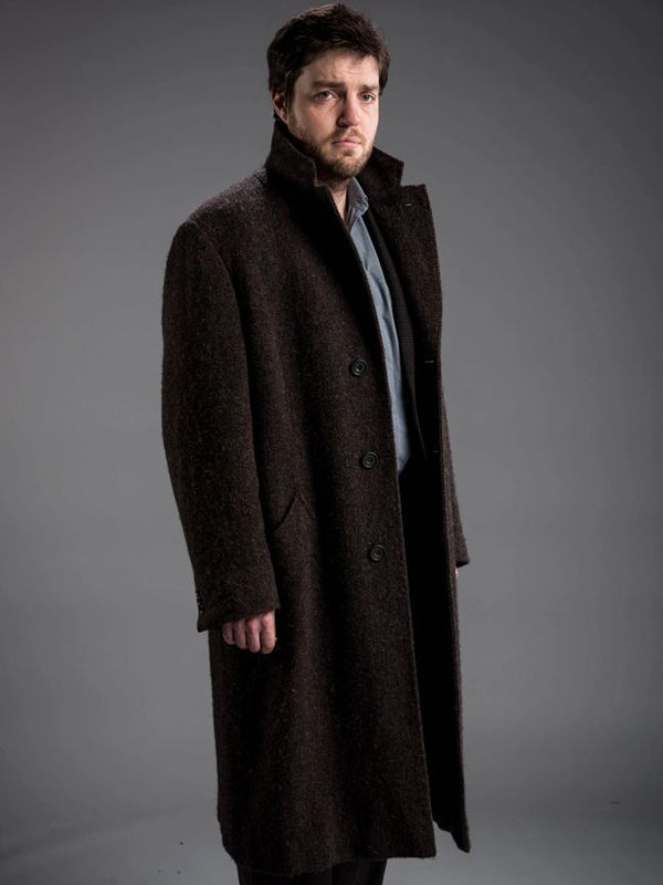 Tom Burke C.B. Strike Brown Wool Coat Easter Sale