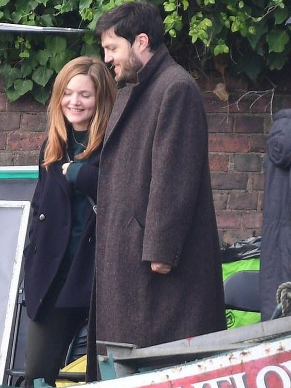 Tom Burke C.B. Strike Brown Wool Coat Free Shipping UK USA Canada