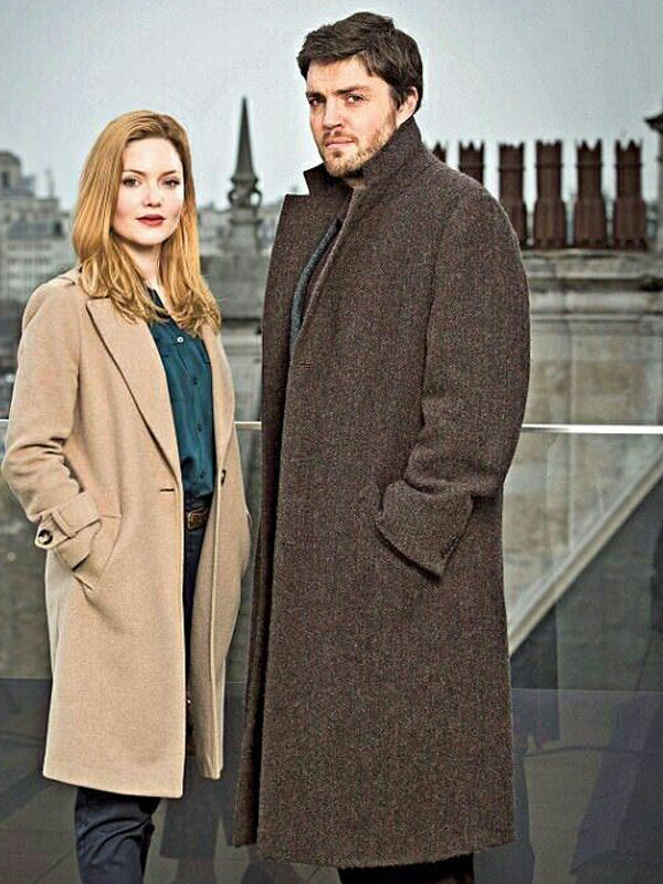Tom Burke C.B. Strike Brown Wool Coat Sale