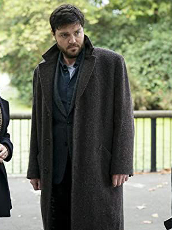 Tom Burke C.B. Strike Brown Wool Coat Shop now