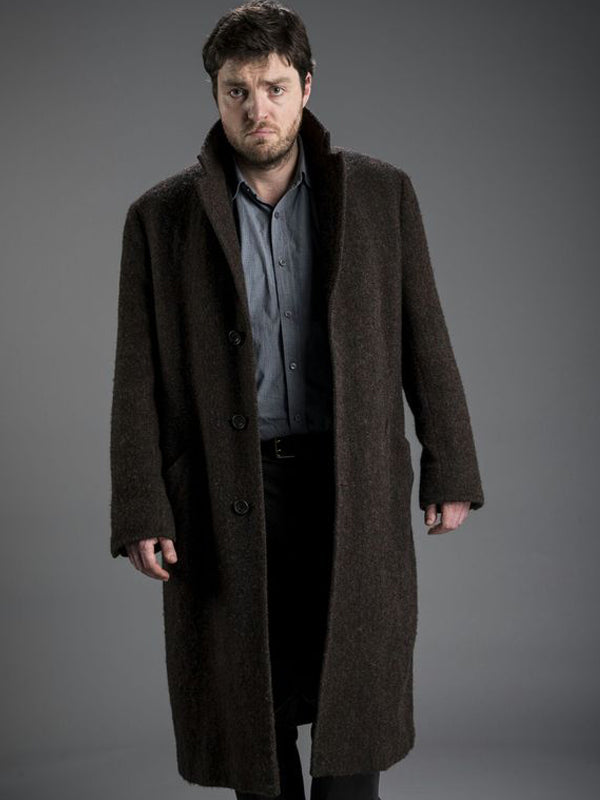 Tom Burke C.B. Strike Brown Wool Coat Winter Sale