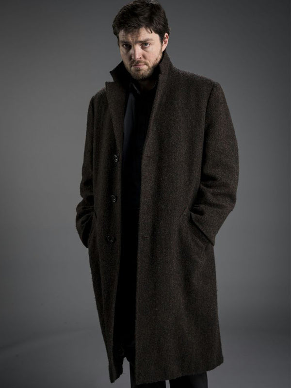 Tom Burke C.B. Strike Brown Wool Coat