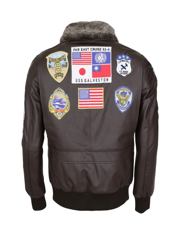 Tom Cruise Top Gun Brown Bomber Leather Jacket Shop now