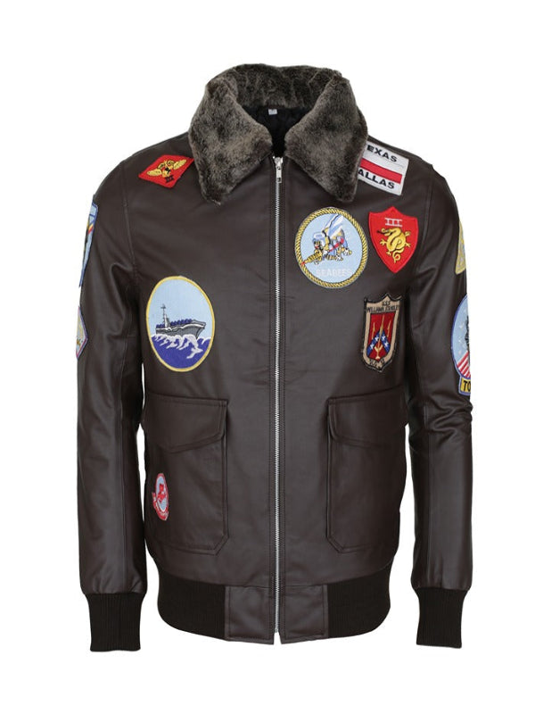 Tom Cruise Top Gun Brown Bomber Leather Jacket lederjacke herren germany sale