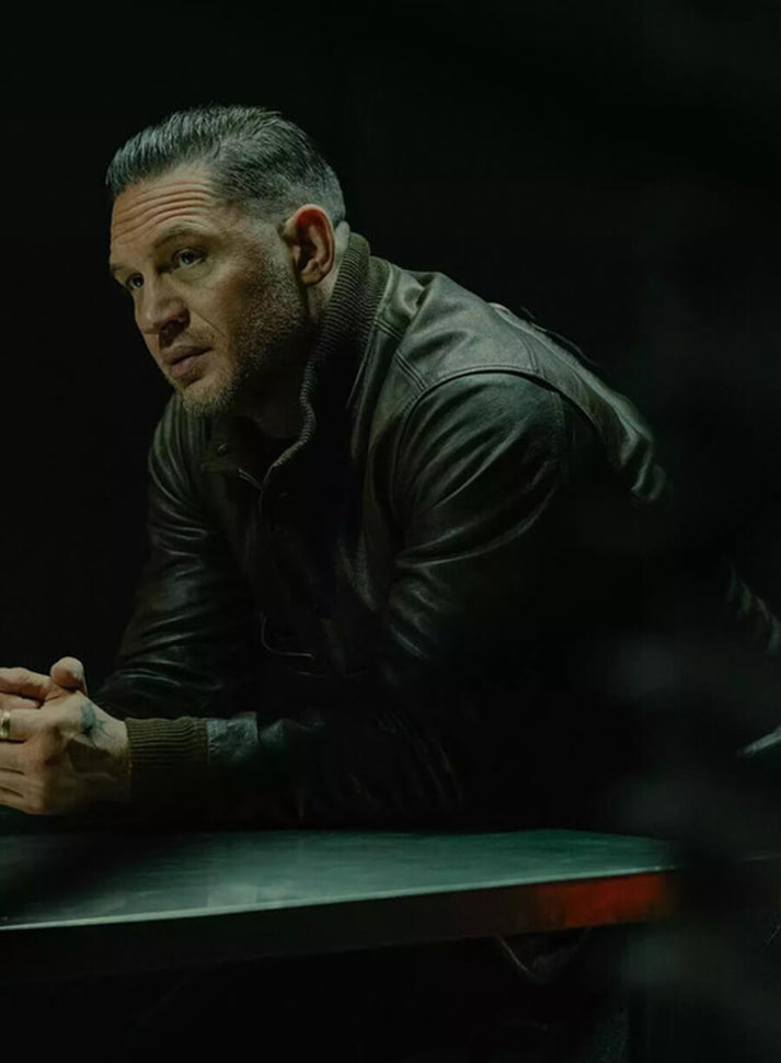 Tom Hardy MobLand 2025 Brown Leather Jacket Sale