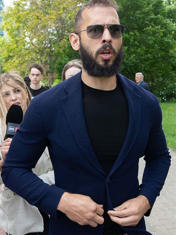 Top G Andrew Tate Blue Wool Blazer Shop now
