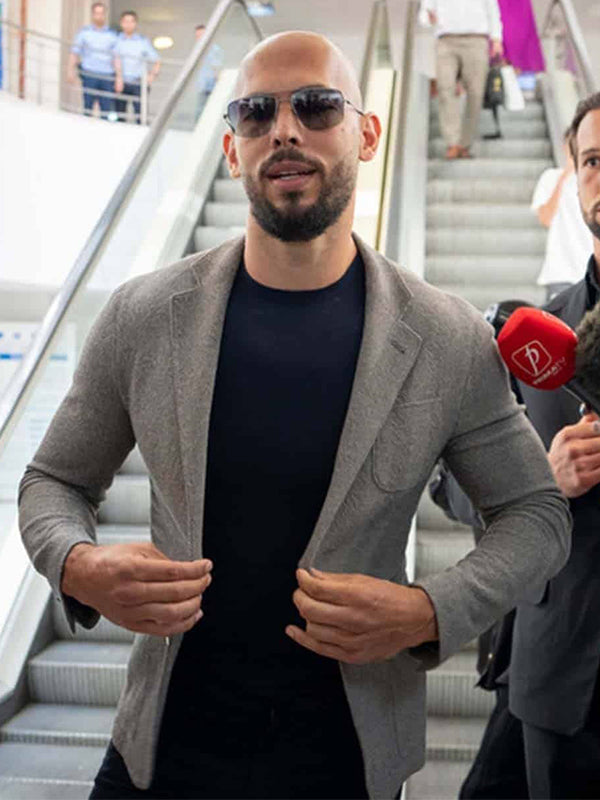 Top G Andrew Tate Gray Cobra Wool Blazer
