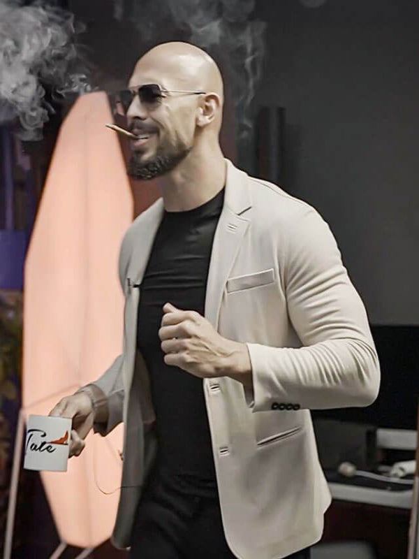 Top G Cobra Andrew Tate Beige Slim fit Blazer Sale
