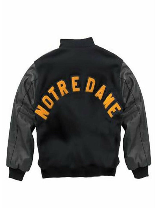 University Of Notre Dame Irish Rudy Bomber Varsity Jacket Black Friday Sale Winter