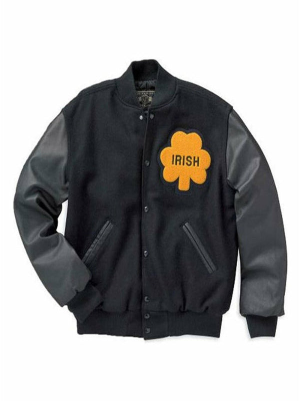 University Of Notre Dame Irish Rudy Bomber Varsity Jacket Men Fashion Biker Letterman Jacket
