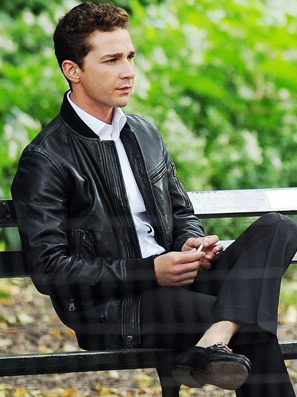 Wall Street Money Never Sleeps Shia LaBeouf Bomber Leather Jacket Black Friday Sale