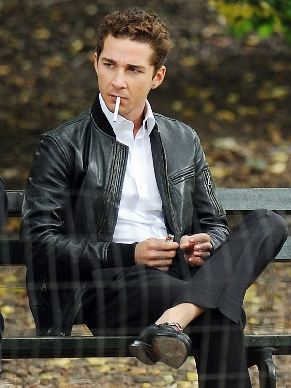 Wall Street Money Never Sleeps Shia LaBeouf Bomber Leather Jacket Sale