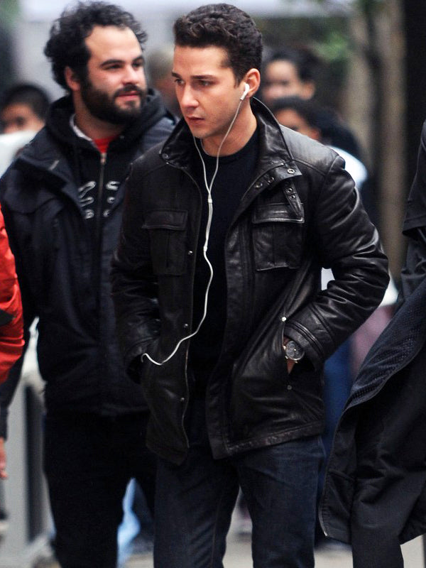 Wall Street Money Never Sleeps Shia LaBeouf Leather Jacket Cybermonday Sale