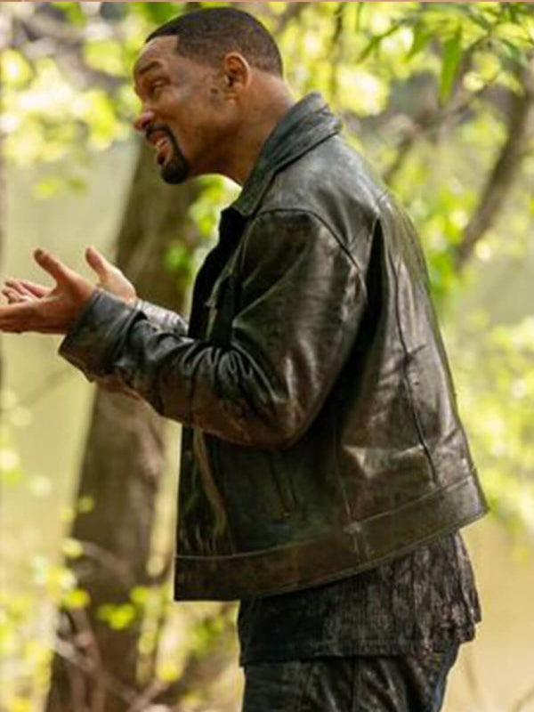 Will Smith Bad Boys Ride or Die Trucker Leather Jacket Black Friday Sale