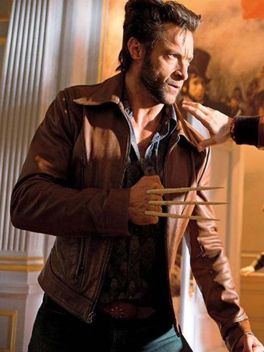 X Men Days of Future Past Wolverine Hugh Jackman Leather Jacket Gifts For Him