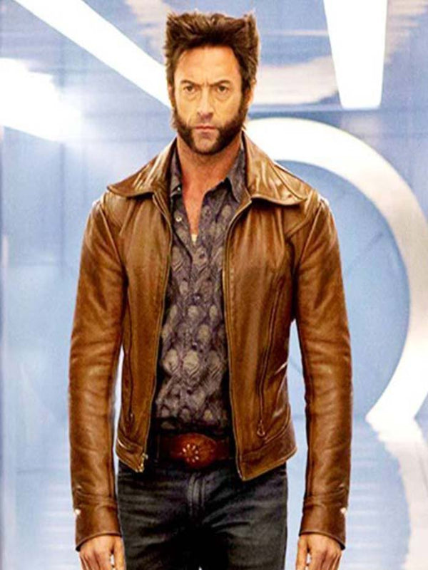 X Men Days of Future Past Wolverine Hugh Jackman Leather Jacket on Sale