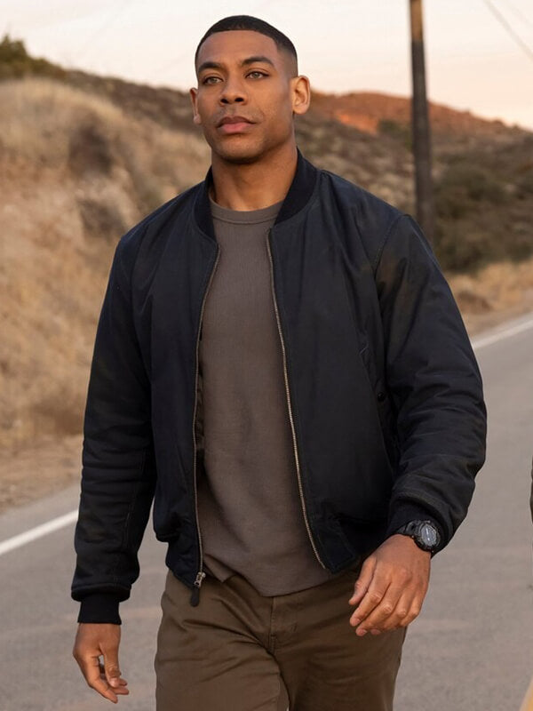 Aaron Pierre Lanterns 2026 Black Bomber Jacket