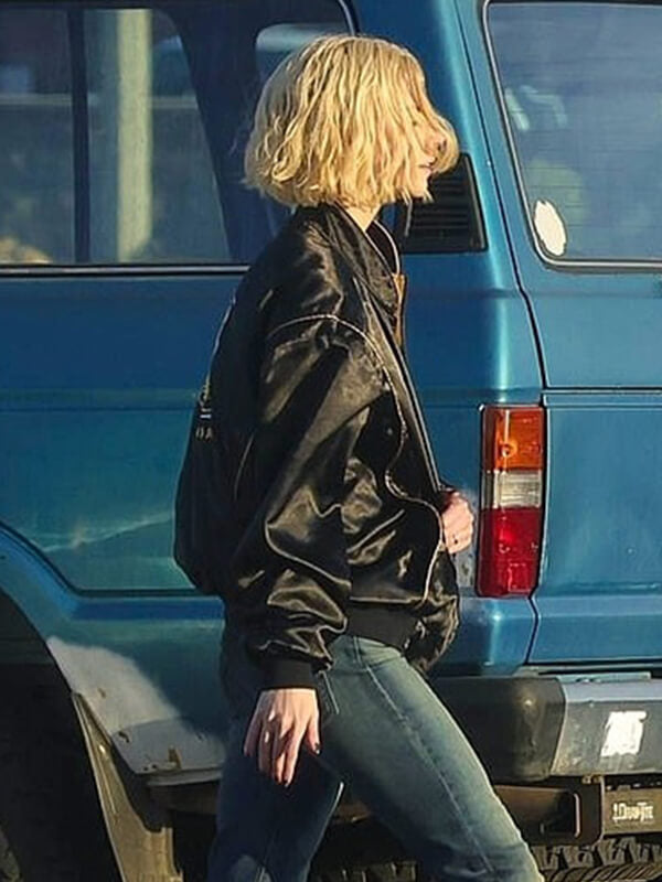 Anya Taylor-Joy Lucky 2026 Black Bomber Jacket