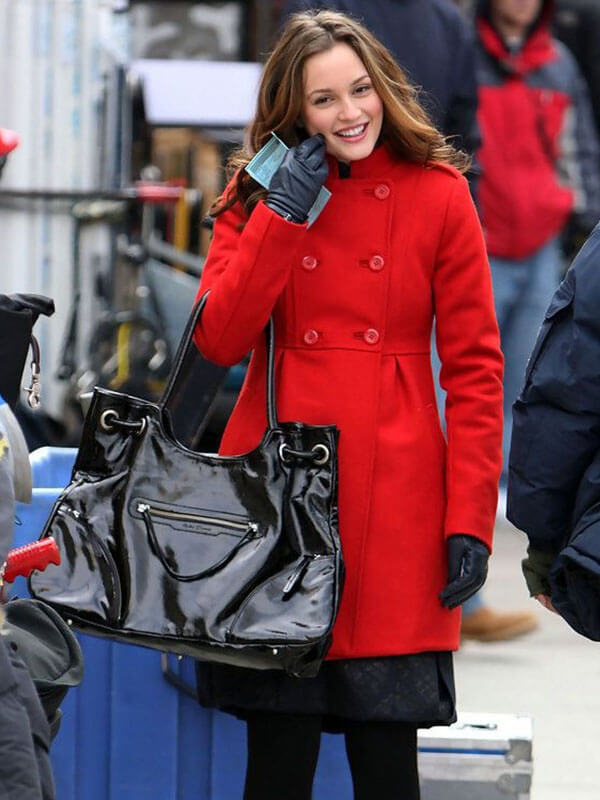 Blair Waldorf Gossip Girl Red Wool Coat