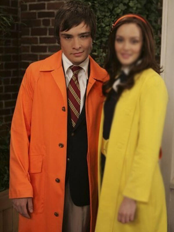 Chuck Bass Gossip Girl Orange Wool Coat