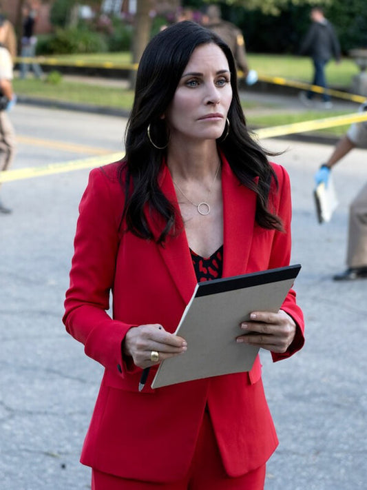 Courteney Cox Scream 7 Red Cotton Blazer