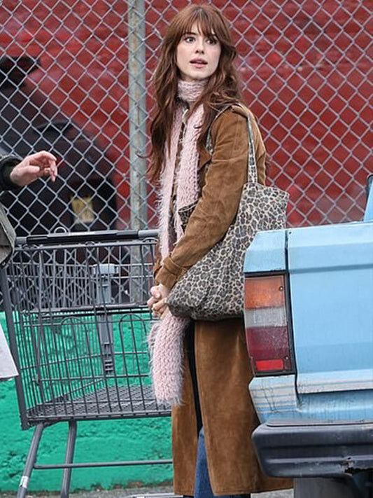 Daisy Edgar Jones Here Comes The Flood 2026 Suede Coat