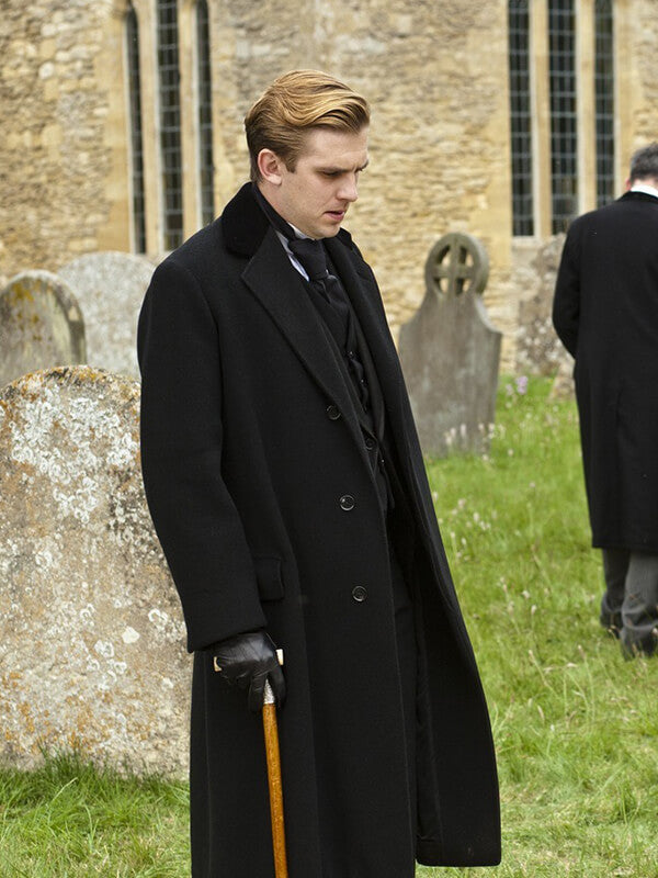 Dan Stevens Downton Abbey Black Wool Coat