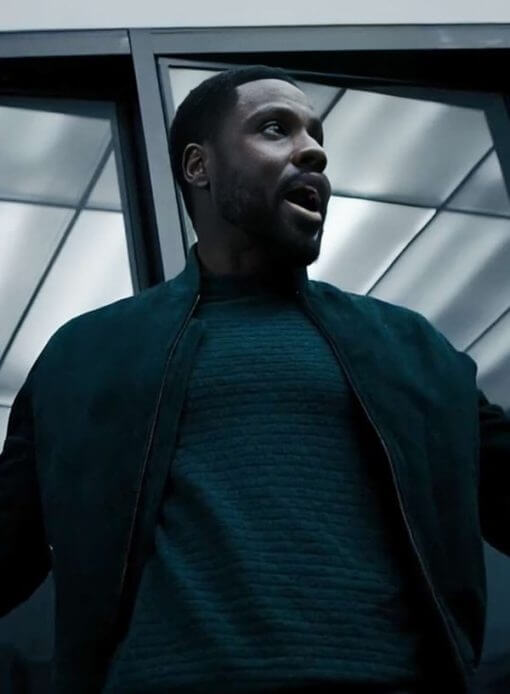 Dark Matter S01 Leighton Vance Black Suede Jacket