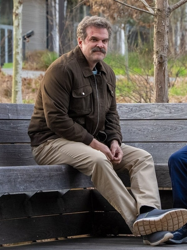 David Harbour DTF St Louis 2026 Brown Cotton Jacket