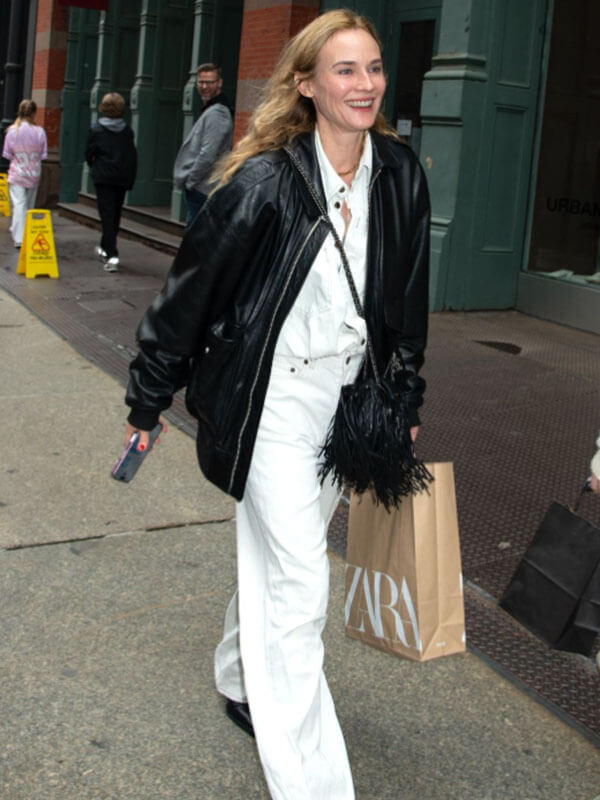 Diane Kruger NYC 2025 Leather Jacket