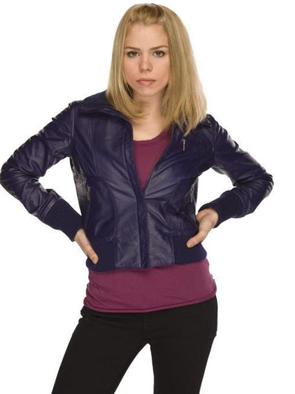 Doctor Who Rose Tyler Blue Leather Jacket