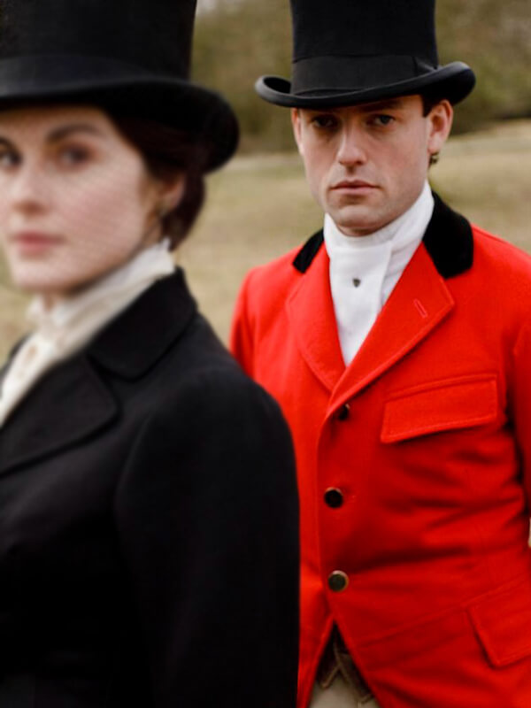 Downton Abbey S02 Evelyn Napier Red Wool Coat