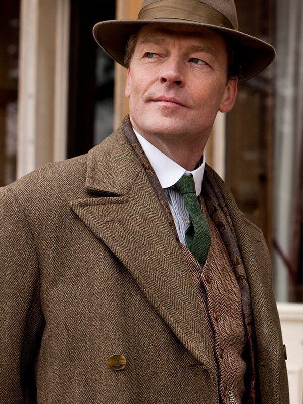 Downton Abbey S02 Richard Carlisle Brown Wool Coat