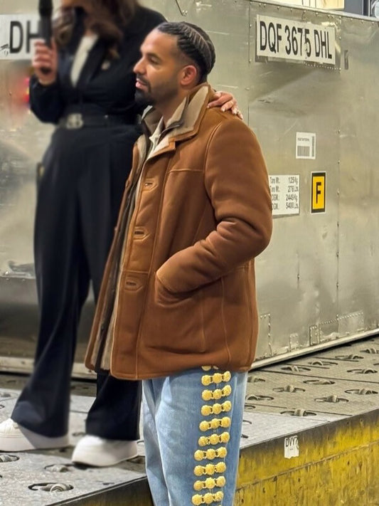 Drake Brown Suede Shearling Jacket