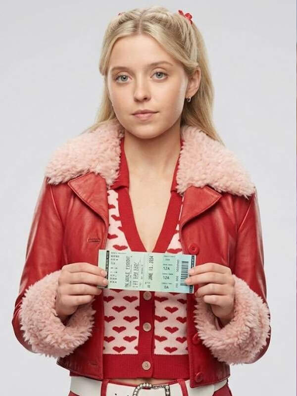 Elle 2026 Elle Woods Red Shearling Leather Jacket