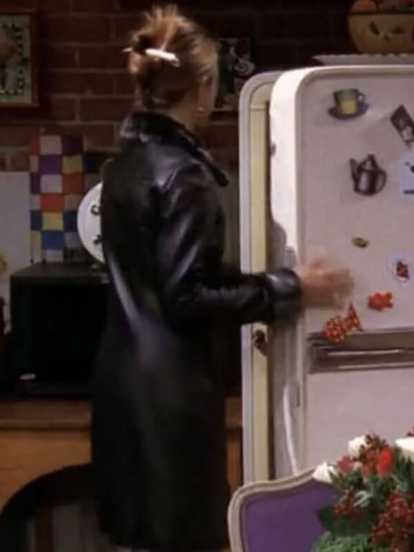 Friends S05 Jennifer Aniston Black Leather Coat