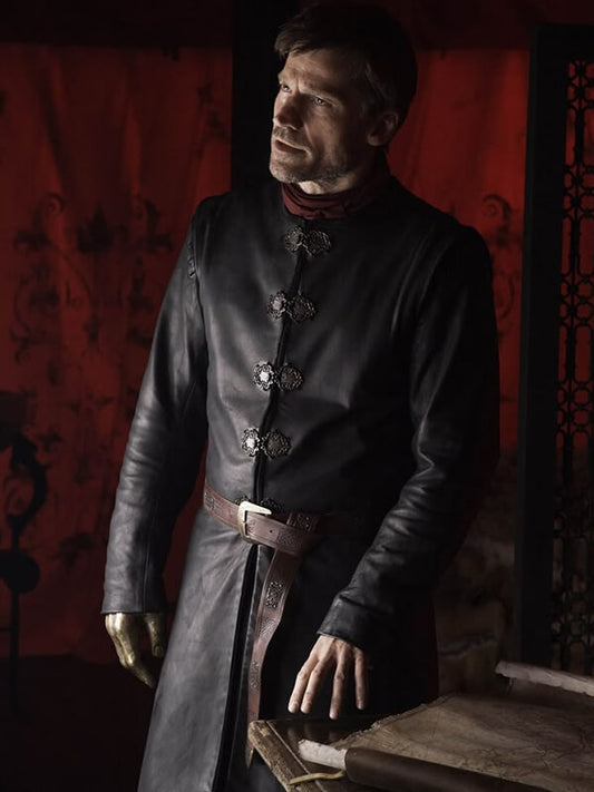 Game of Thrones S07 Jaime Lannister Black Leather Jacket