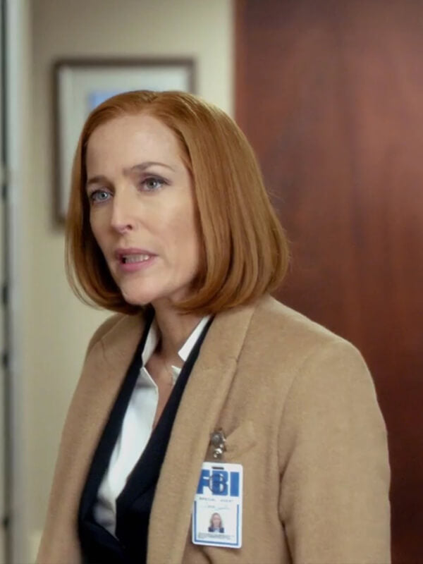 Gillian Anderson The X Files S11 Dana Scully Brown Coat