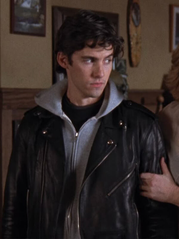 Gilmore Girls Jess Mariano Biker Black Leather Jacket