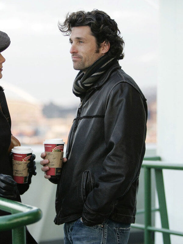 Grey's Anatomy Patrick Dempsey Black Leather Jacket