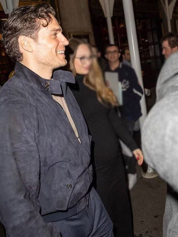 Henry Cavill Blue Suede Leather Jacket