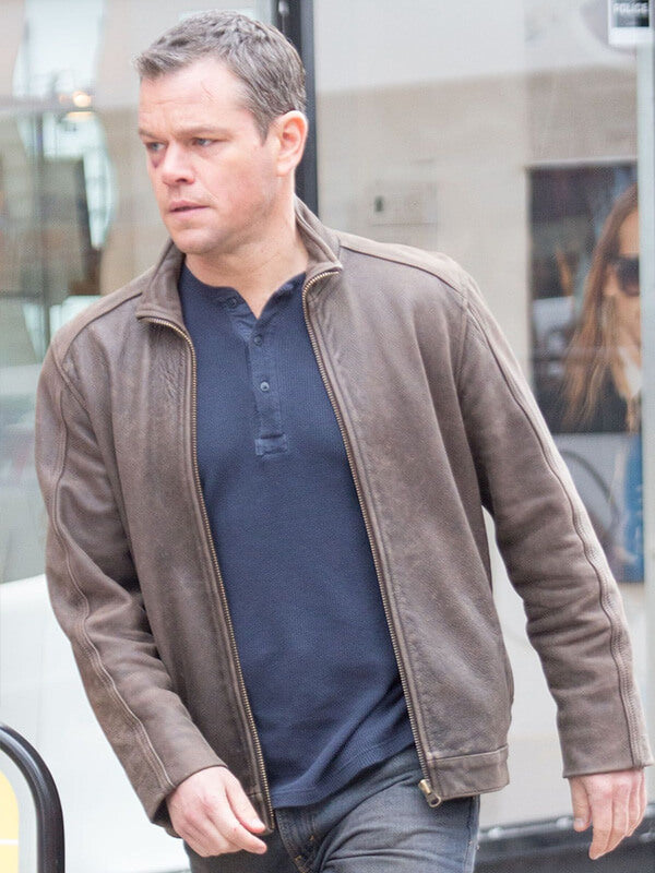 Jason Bourne 2016 Matt Damon Brown Leather Jacket
