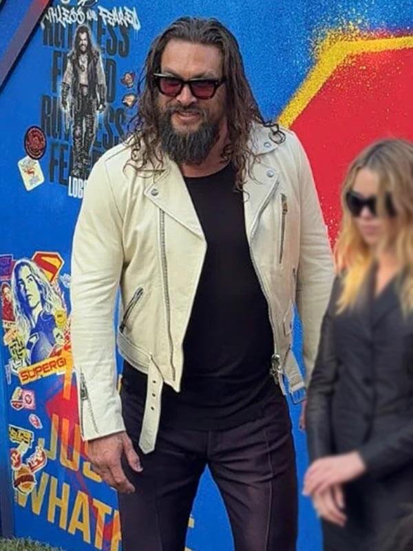 Jason Momoa Supergirl 2026 White Biker Jacket