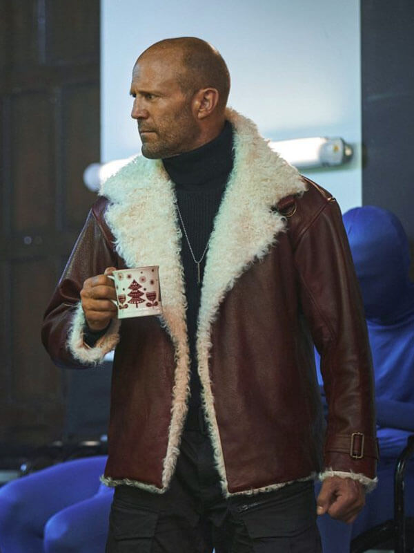 Jason Statham Holiday Ops Red Leather Jacket