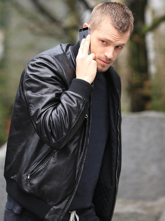 Joel Kinnaman The Killing Black Leather Jacket