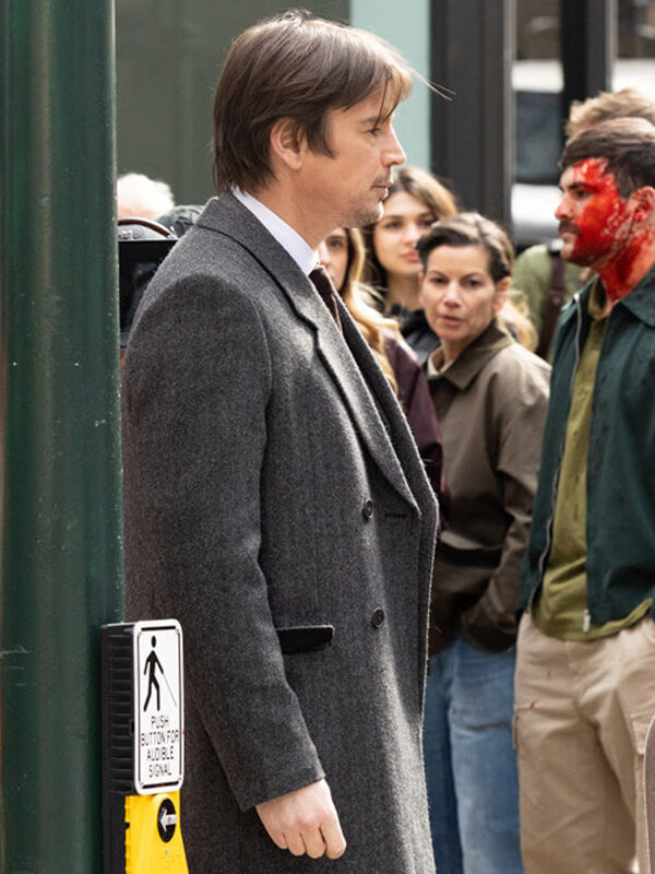 Josh Hartnett Verity 2026 Grey Wool Coat