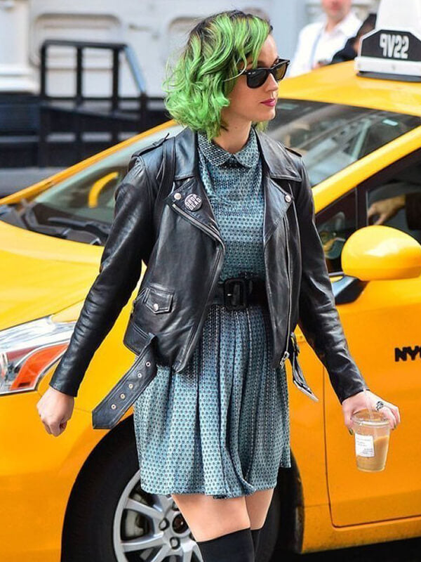 Katy Perry Biker Black Leather Jacket