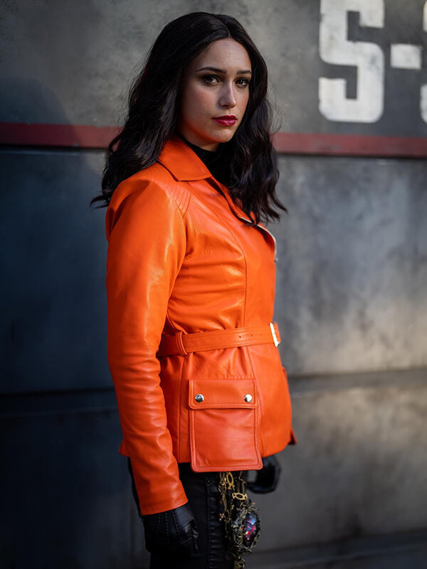 Laura Donnelly Werewolf by Night Orange Leather Jacket