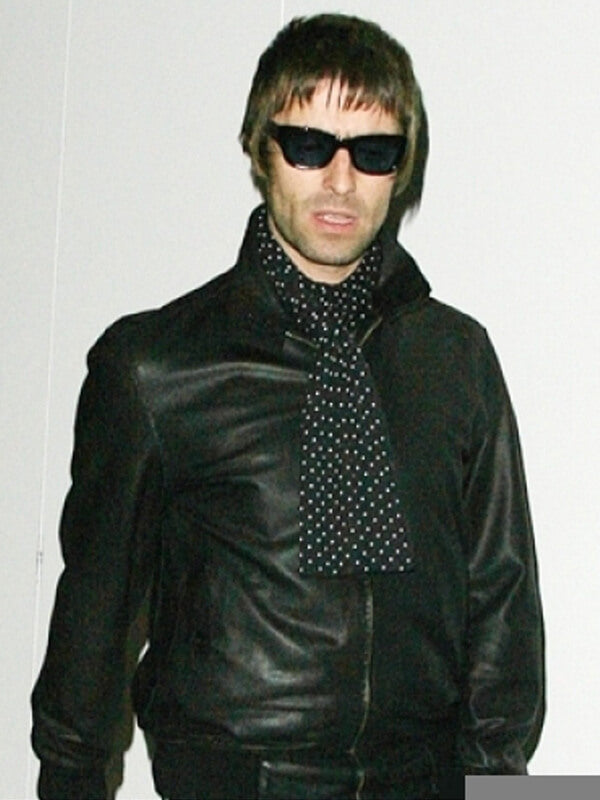 Liam Gallagher Black Leather Biker Jacket